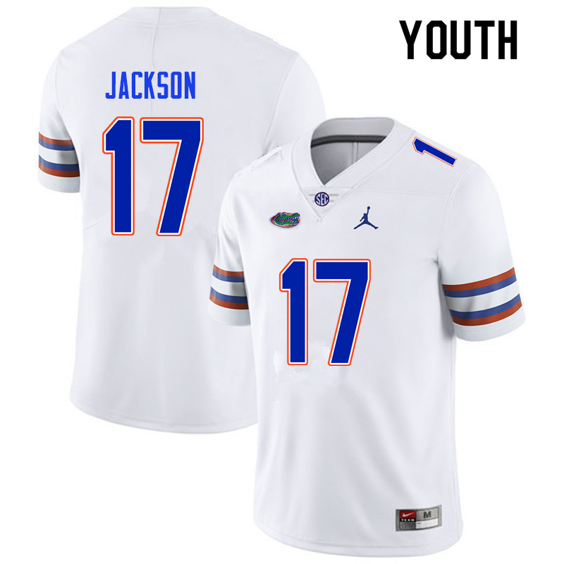 Youth #17 Kahleil Jackson Florida Gators College Football Jerseys Sale-White